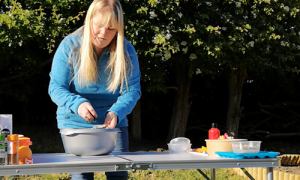 Making sensory tubs with Paula